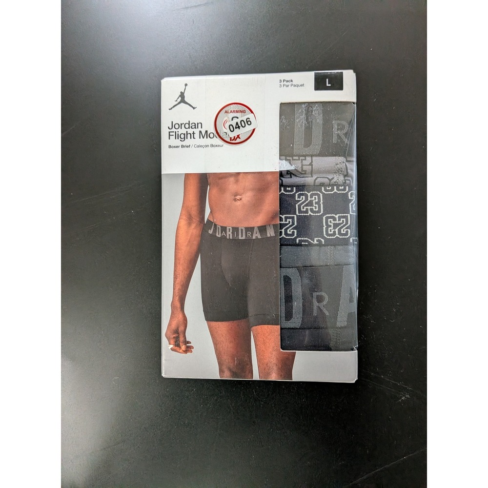 Jordan Flight Modal Boxer Briefs 3 Pack Black Grey Mens Large
